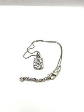 Brighton Silver Heart Tag Necklace You Only Live Once Necklace YOLO Brighton